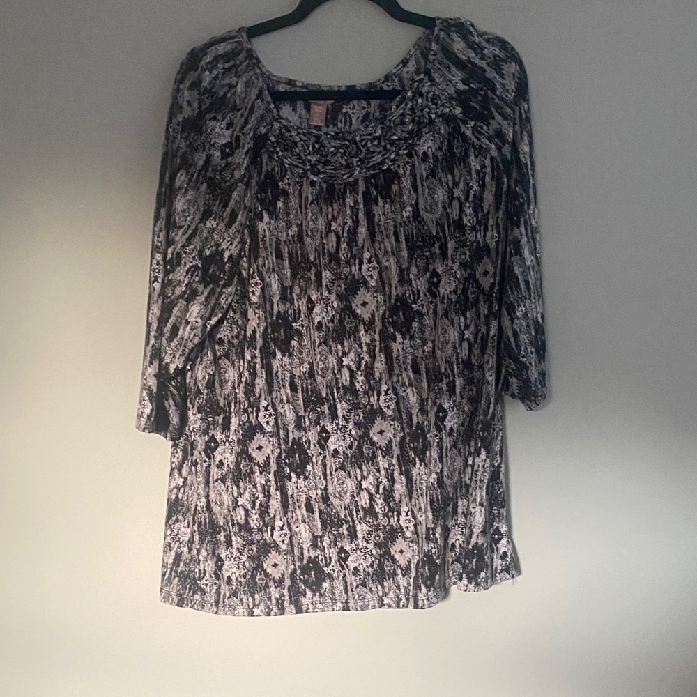 White Stag Black and White Patterned Blouse